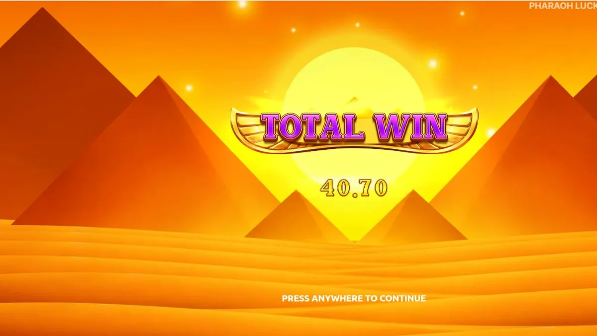 Interface vibrante do slot Pharaoh Luck com tema egípcio